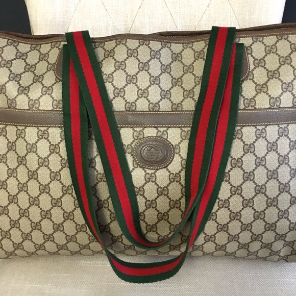 Gucci authentic brown monogram coated canvas large tote bag - Picture 4 of 16